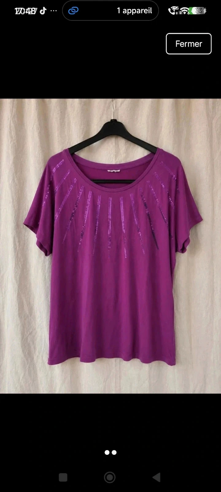 Blusa fluida de color prune talla L – photo 2
